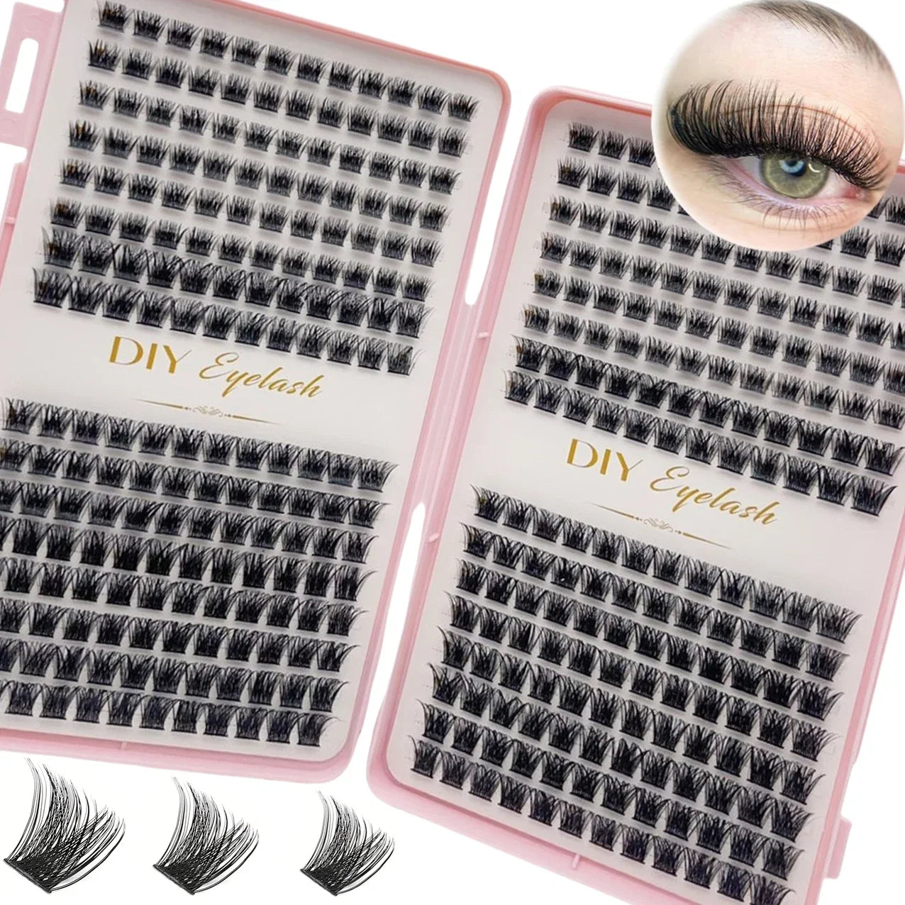 384pcs Individual Lashes Eyelash Book Clusters | DIY Cluster Eyelash Extensions for Home Use
