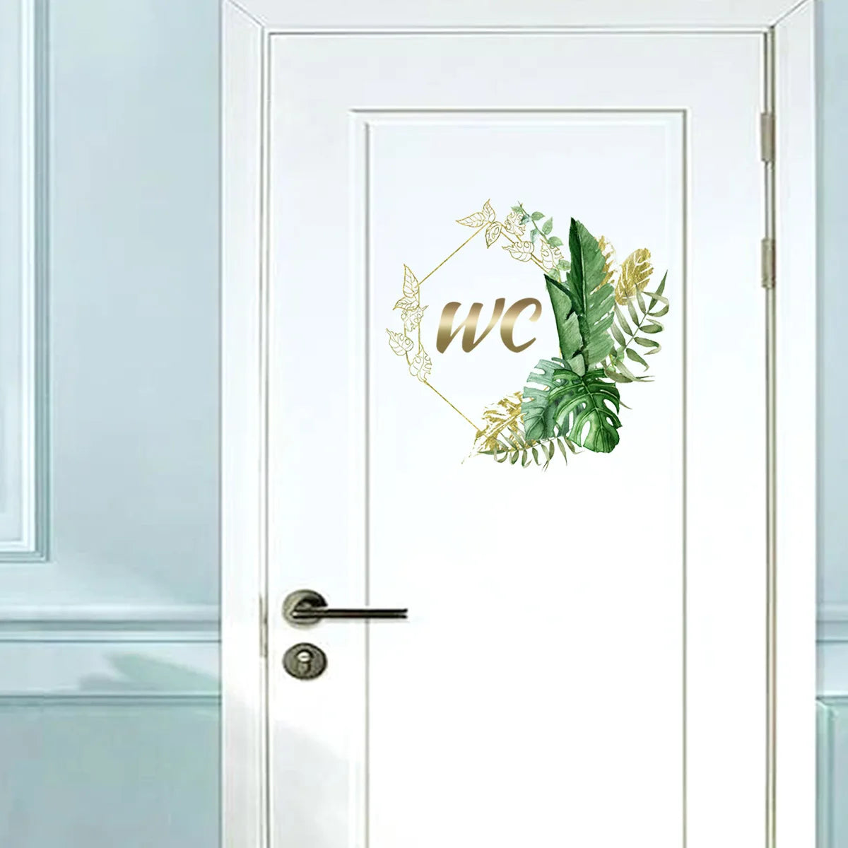 Green Plants WC Wall Sticker | Waterproof Vinyl Bathroom Decoration