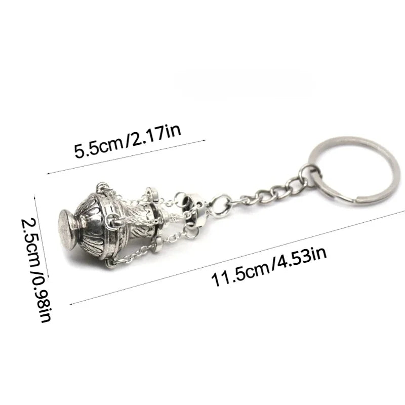 Christian Incense Burner Keychain | Religious Key Ring for Car Bag Pendant