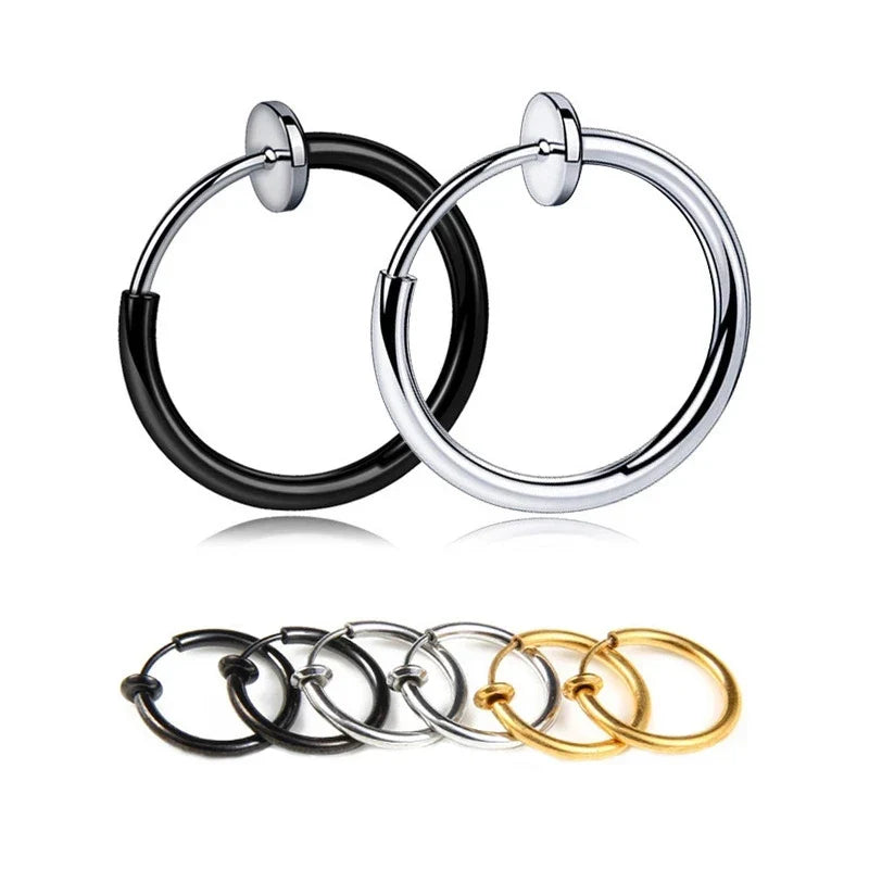 1 Pair Punk Clip On Earrings | No Hole Ear Cuff for Men and Women