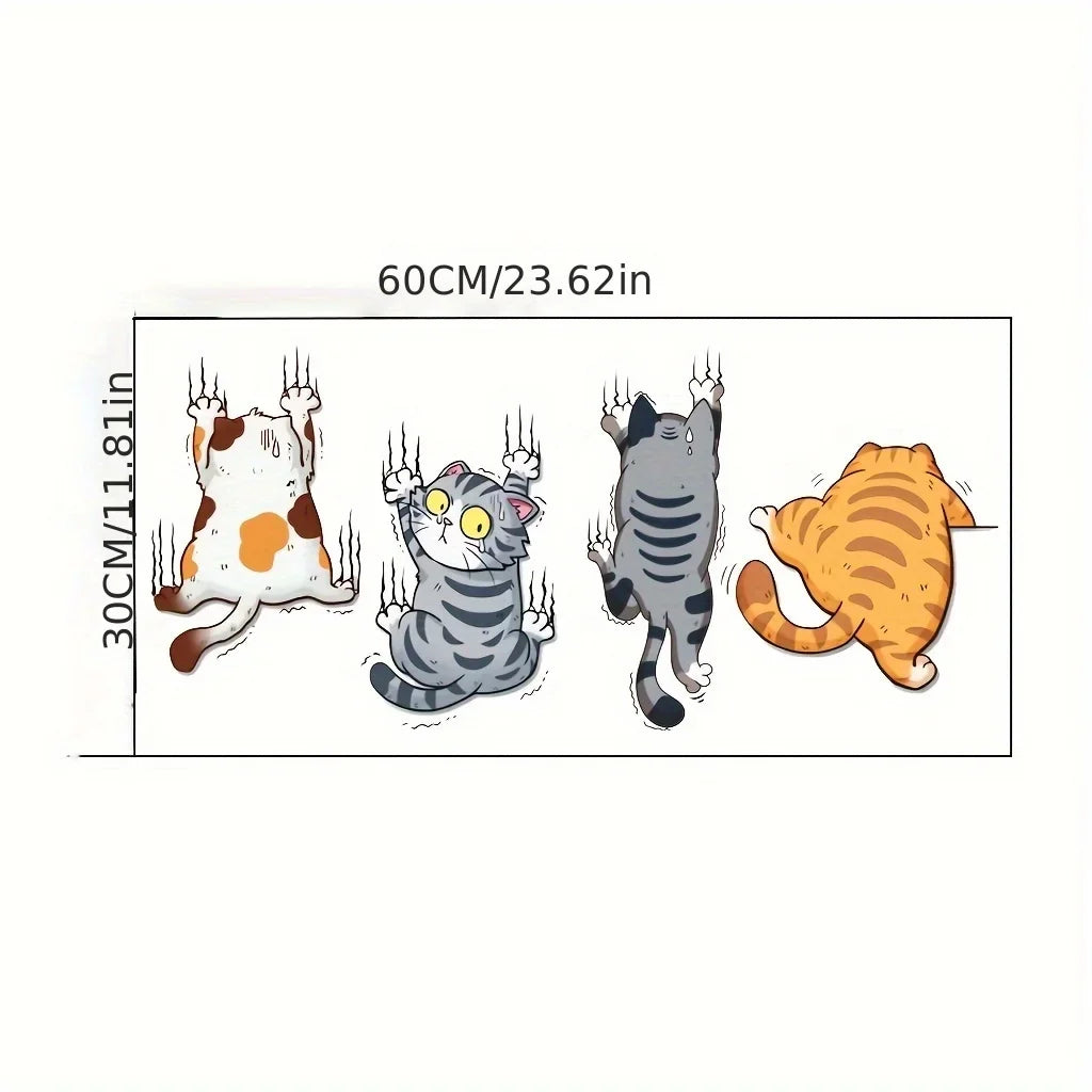 1 Set Cute Cartoon Cat Wall Sticker | Self-adhesive Reusable Decor for Bedroom and Dorm