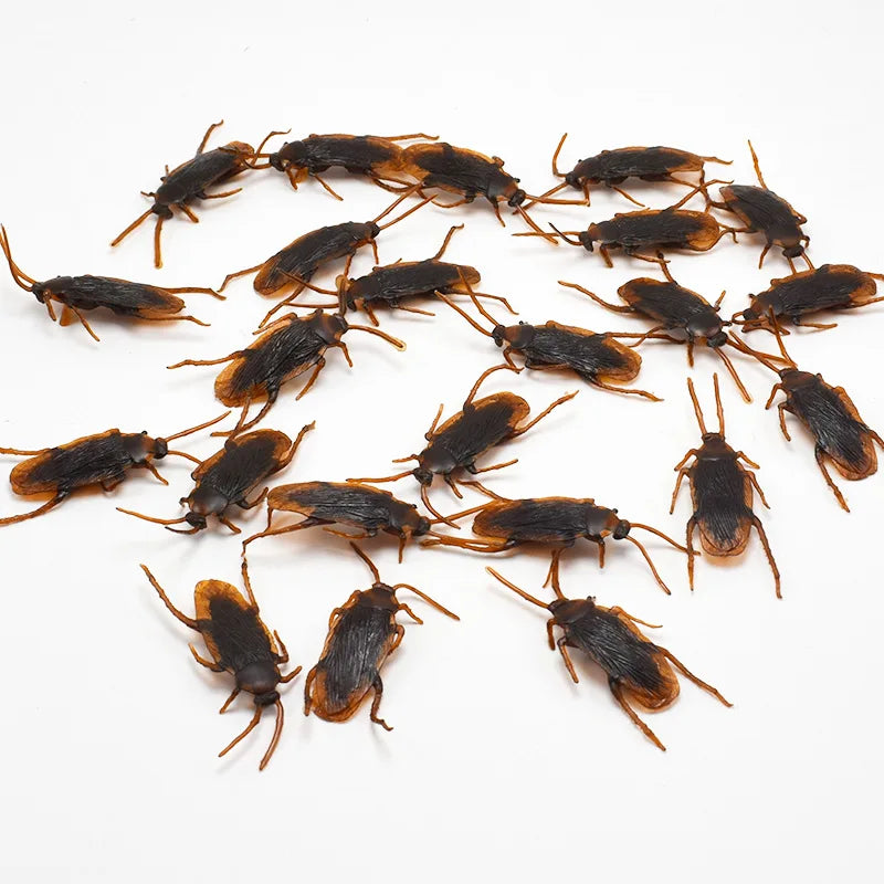 Realistic Rubber Cockroach Prank Props | 5-50 Pieces Set