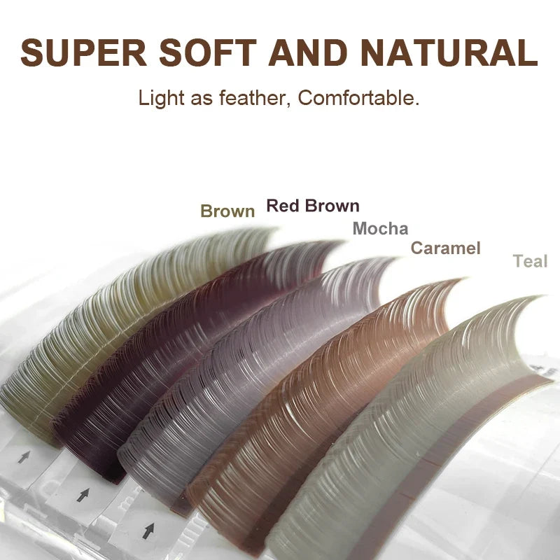 NATUHANA Caramel Colored Lashes | Individual Faux Mink Eyelashes