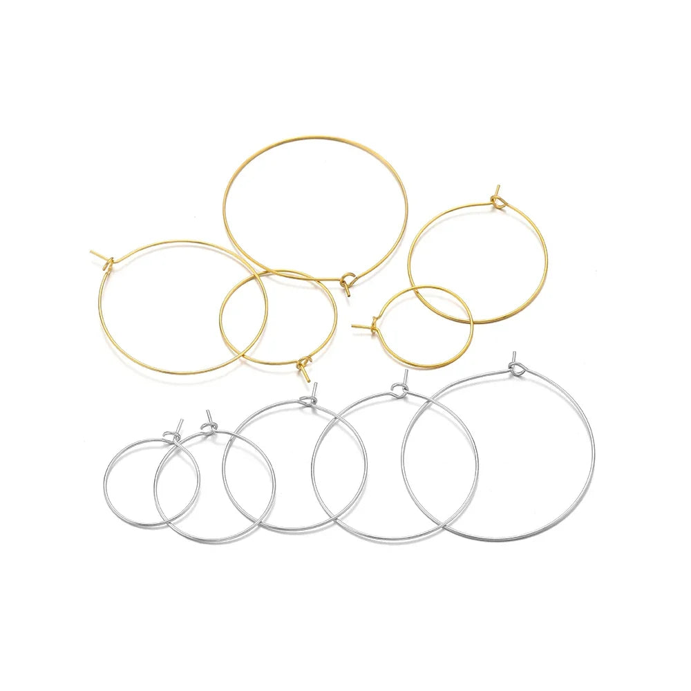 20-Piece Gold Stainless Steel Hoop Earring Wires | Bulk Jewelry Making Supplies