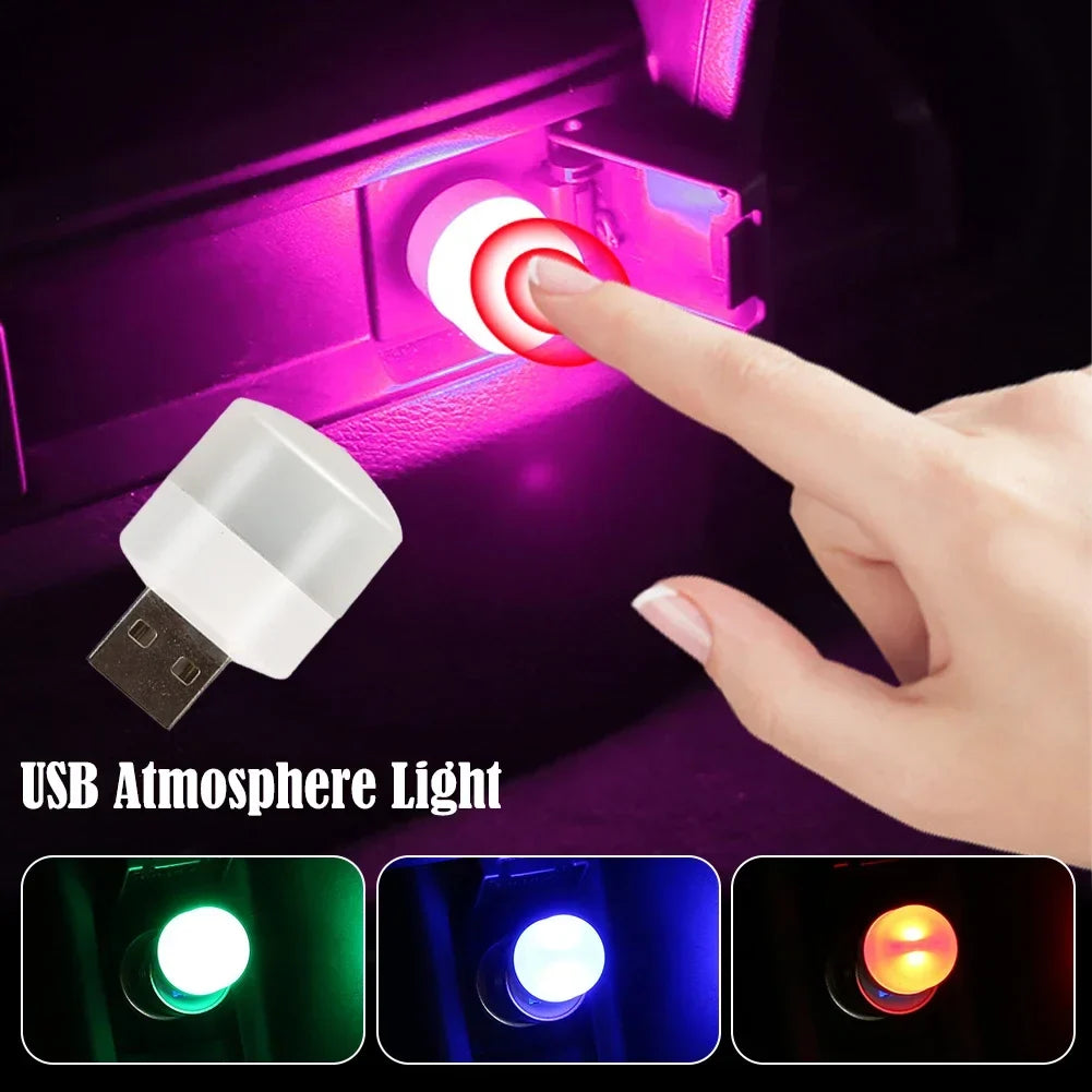 USB Car Atmosphere Light | LED Interior Touch Ambient Lamp with 8 Colors