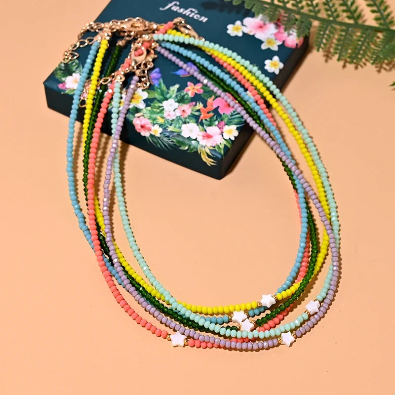 Shell Star Crystal Choker Necklace | Trendy Summer Jewelry for Women
