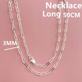 45-60cm Paper Clip Necklace | 925 Sterling Silver Fine Jewelry for Unisex
