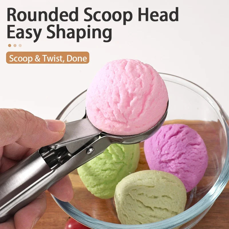Stainless Steel Ice Cream Spoon | Dual-Purpose Scoop and Fruit Baller
