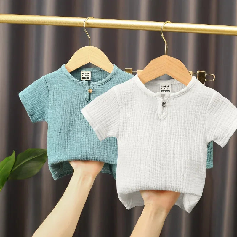 Kids Cotton Linen Long Sleeve T-Shirt | Soft Casual Top for Babies and Toddlers