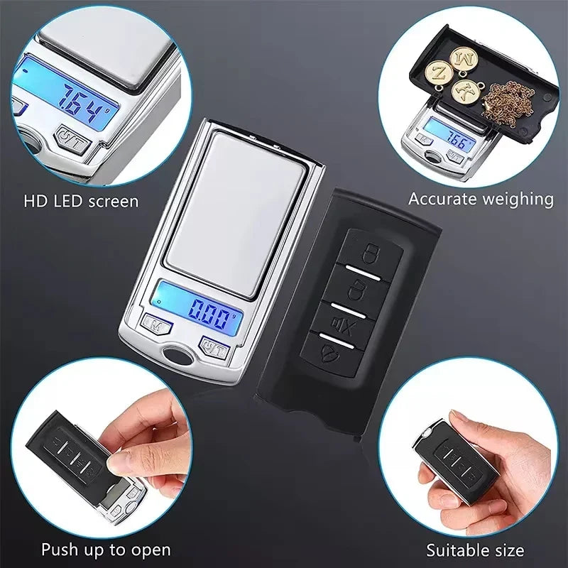 Mini Electronic Digital Pocket Scale 200g/0.01g | Key Style Precision Weighing Scale for Jewelry
