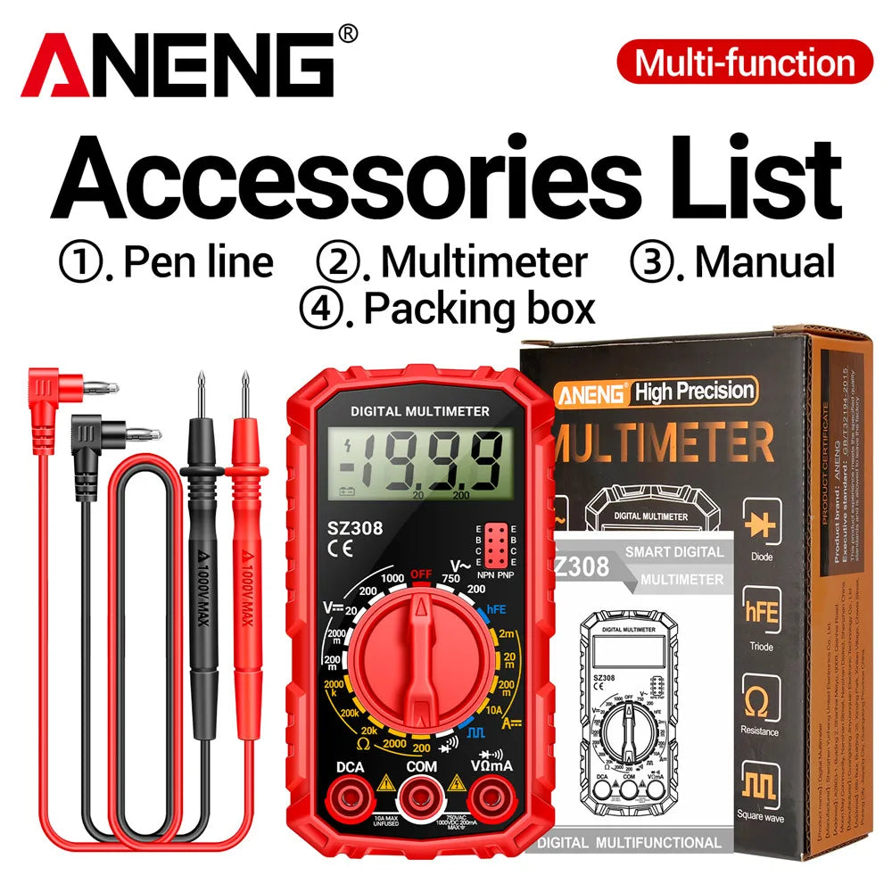 ANENG SZ308 Digital Multimeter | AC/DC Voltage Resistance Capacitance Tester