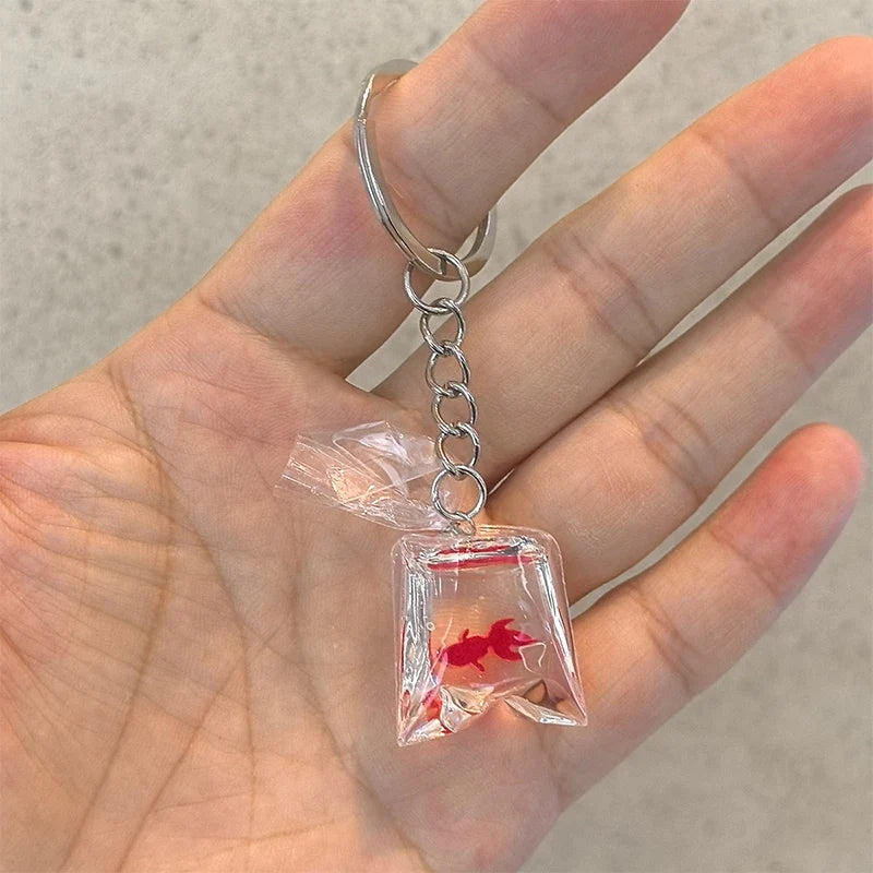 Creative Simulation Goldfish Keychain | Transparent Carp Pendant for Backpack