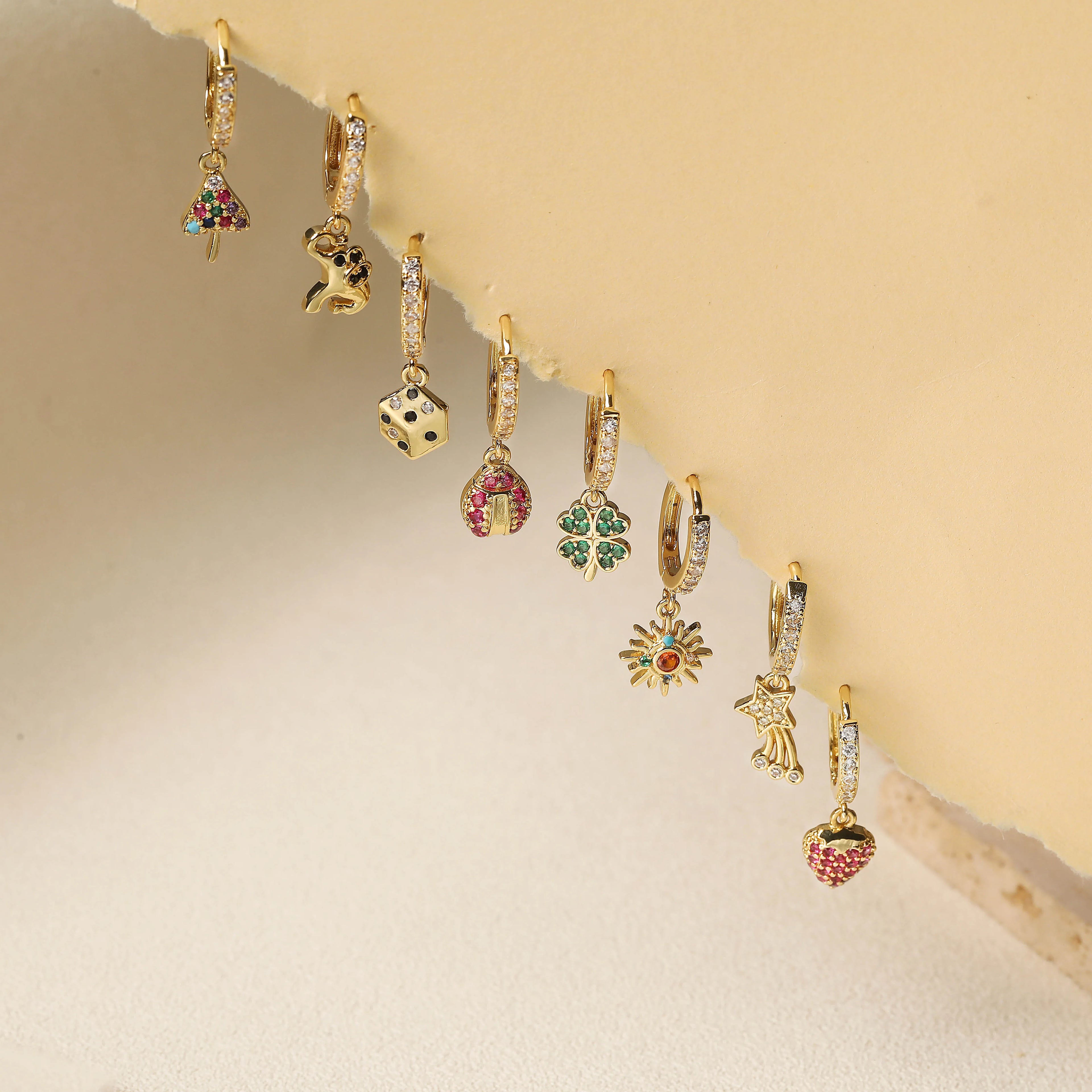 Sun Star Drop Earrings | 18K Gold Plated Meteorite Charm Jewelry