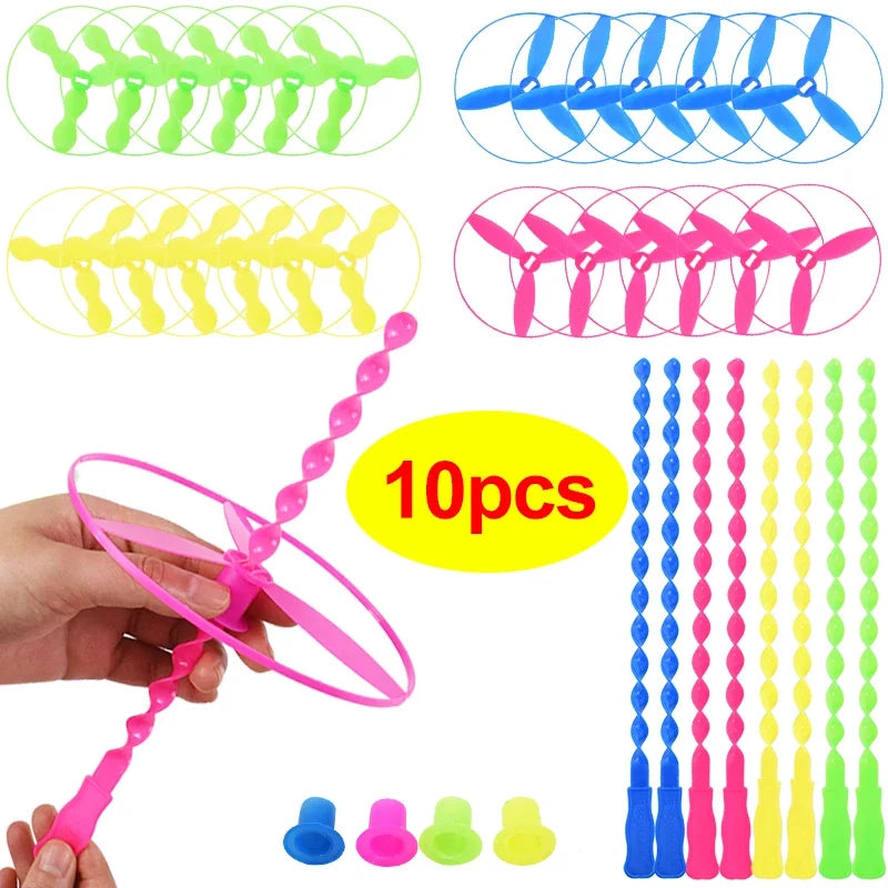 Colorful Bamboo Dragonfly Push Toys | 10/20 Pack Party Favors