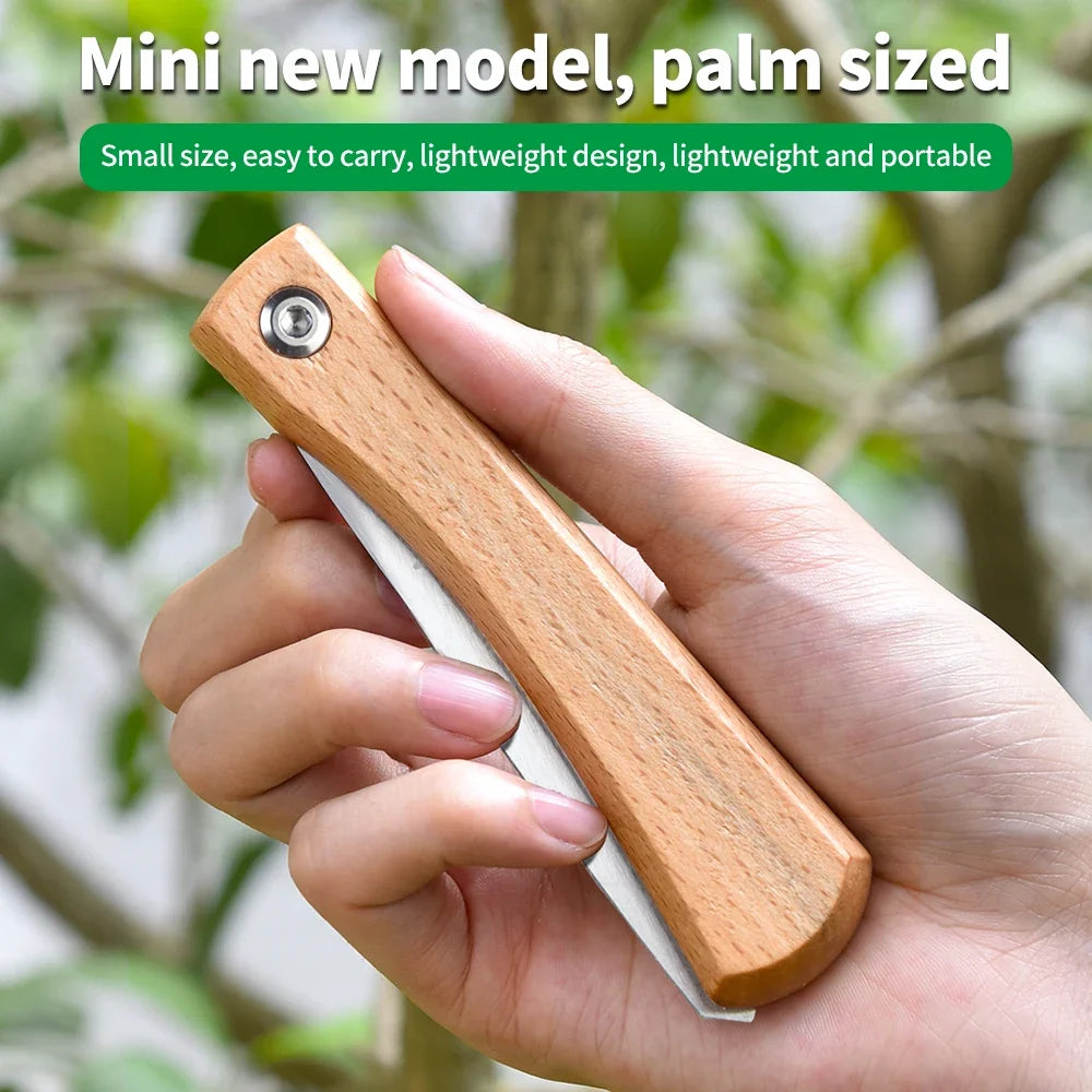 Folding Mini Hand Saw | Non-slip Wooden Handle Pull Type Saw for Flush Cut Woodworking and Plastic