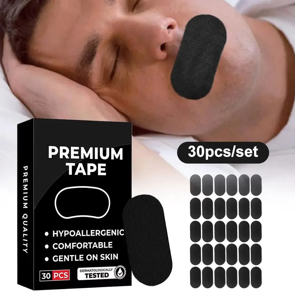 30 Anti-Snoring Mouth Tape Strips | Sleep Aid for Nasal Breathing and Dry Mouth Relief