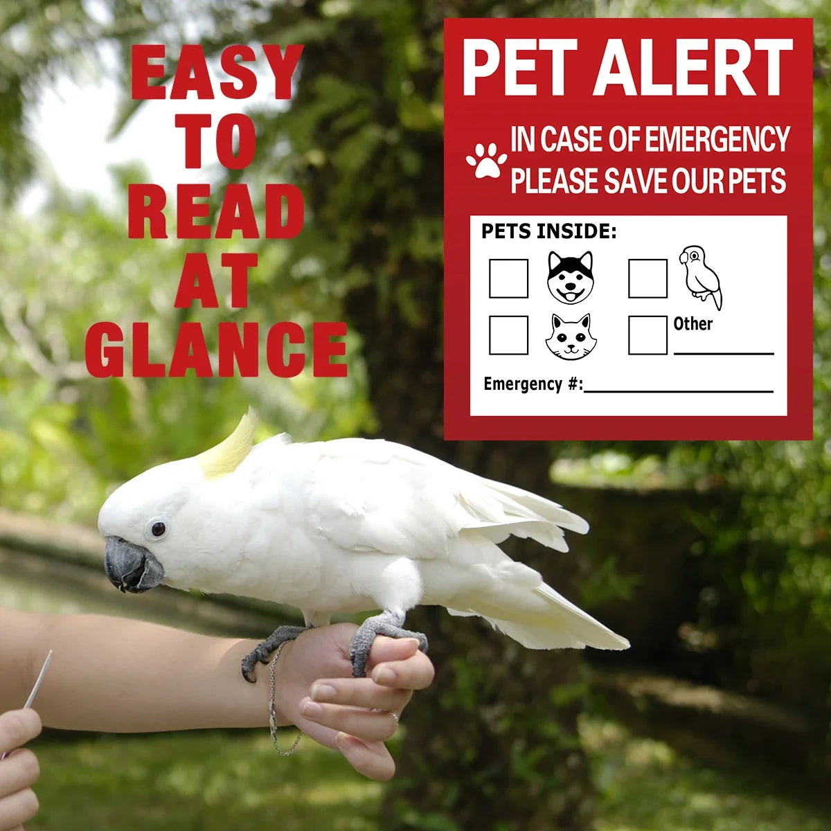 Pet Alert Stickers | Emergency Pet Rescue Window Decals (4 Pack)