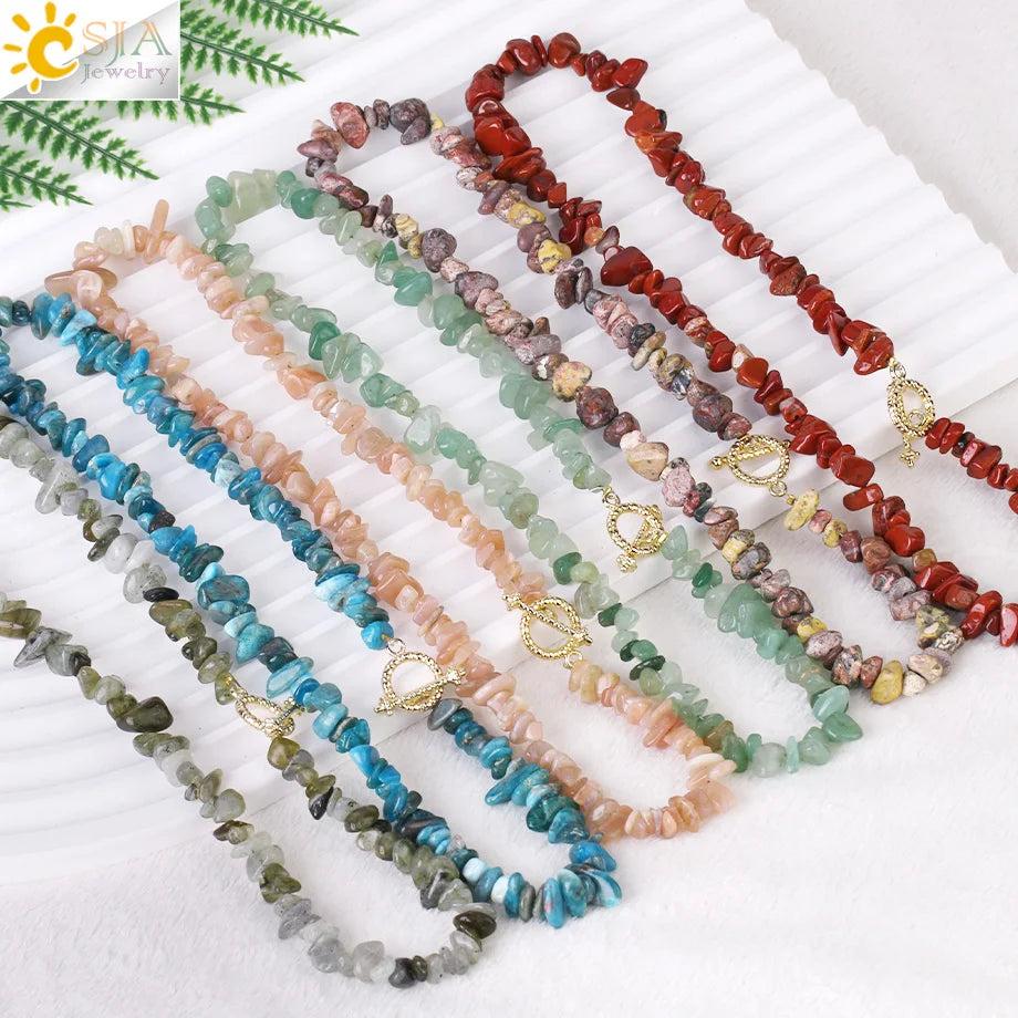Natural Chip Stone Choker Necklace | Bohemia Crystal Bead Jewelry