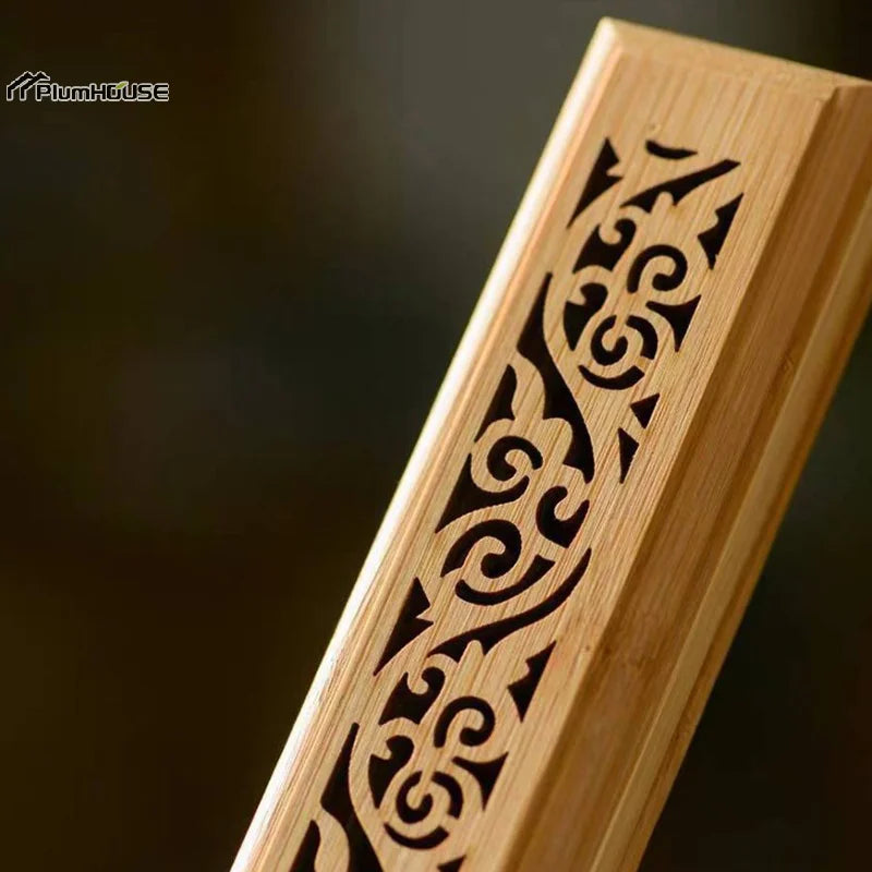 Natural Bamboo Incense Burner Holder with Storage Box | Aromatherapy Incense Tool
