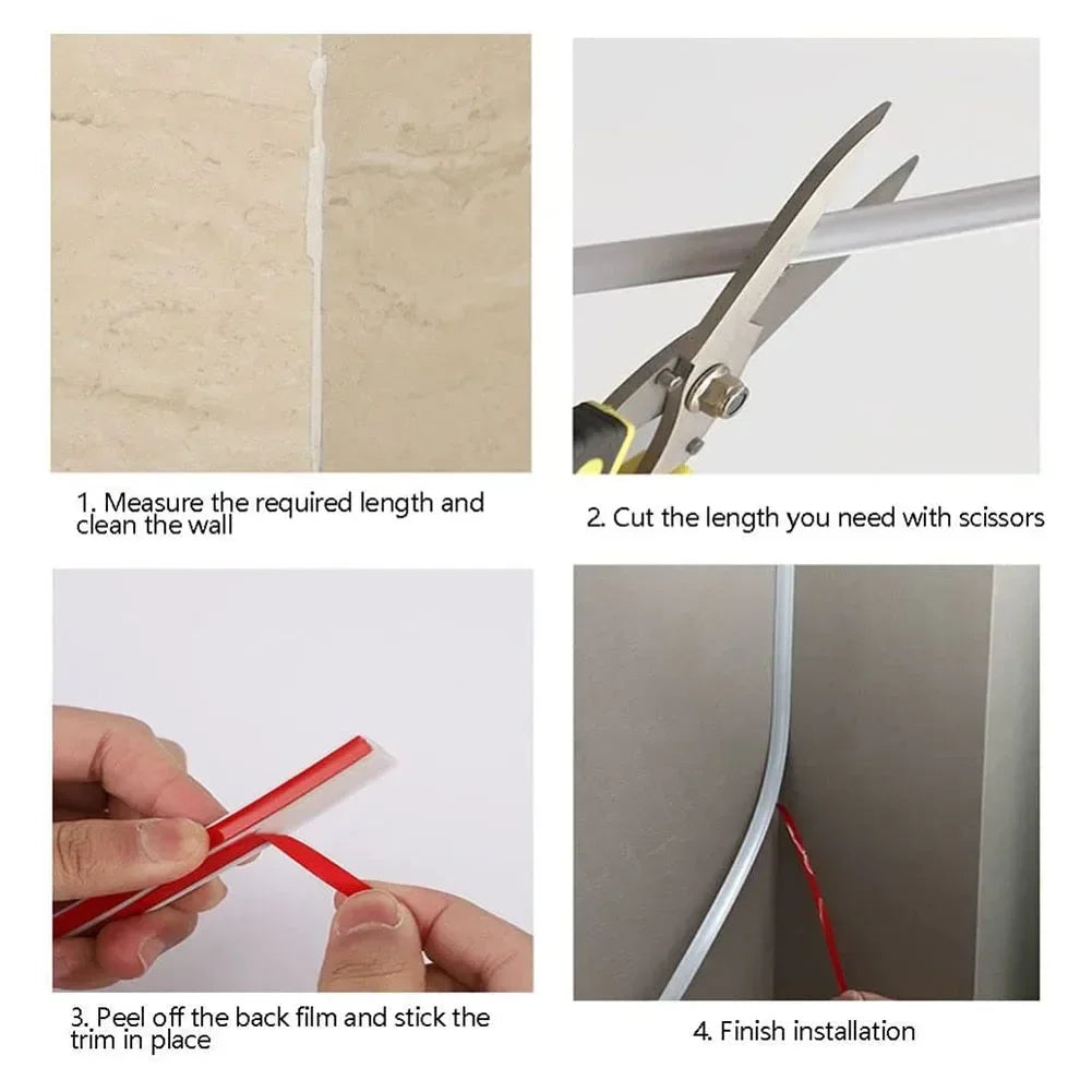 Self-Stick Wall Skirting Trim | 3D Flexible Border Decorative Line