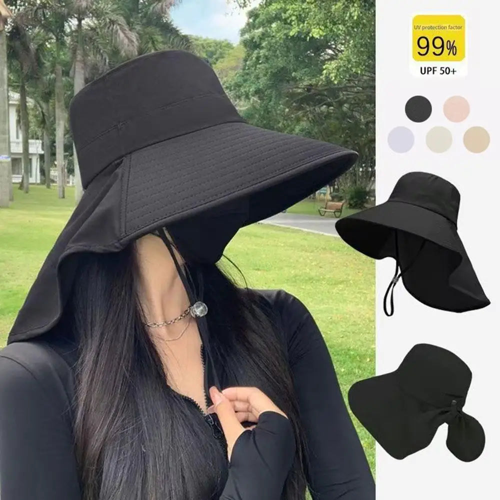 Wide Brim Sun Hat with Neck Flap | UV Protection Fisherman Hat for Outdoor Travel