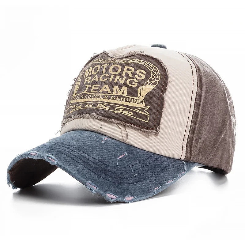 Washed Cotton Damage Finish Baseball Cap | Unisex Adjustable Snapback Hat for Vintage Streetwear