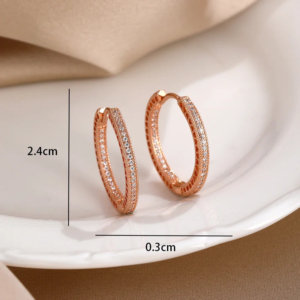 2026 New Fashion Hoop Earrings Set for Women | Ginkgo Leaf Enamel Flower Stud, Cute Crown Heart Zircon Earrings
