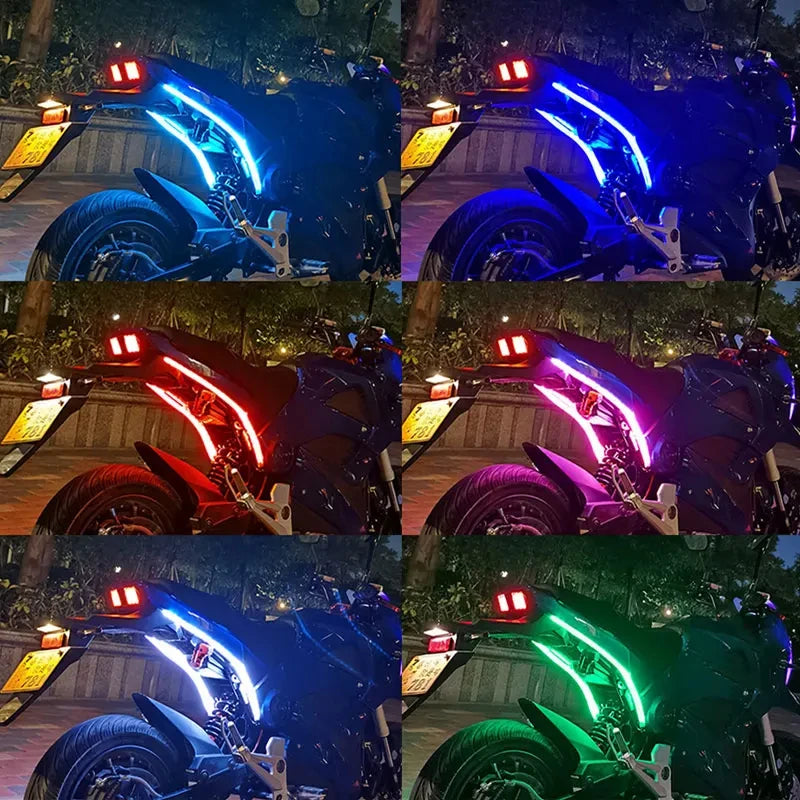 2pcs 12V Motorcycle LED Turn Signal Lights | DRL Daytime Running Lights Tail Light Strip