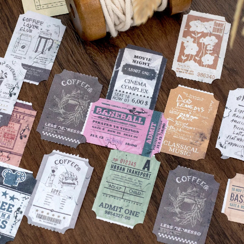 Vintage Label Paper Tape Stickers | Scrapbooking Junk Journal Supply