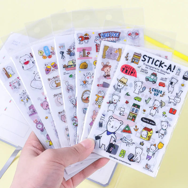 6Pcs Waterproof Cartoon Sticker Set | Cute DIY Decals for Laptops, Phones, and Planners