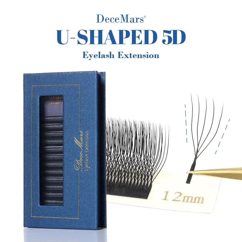 DeceMars U-Shaped 5D Eyelash Extensions | 12 Lines Per Tray