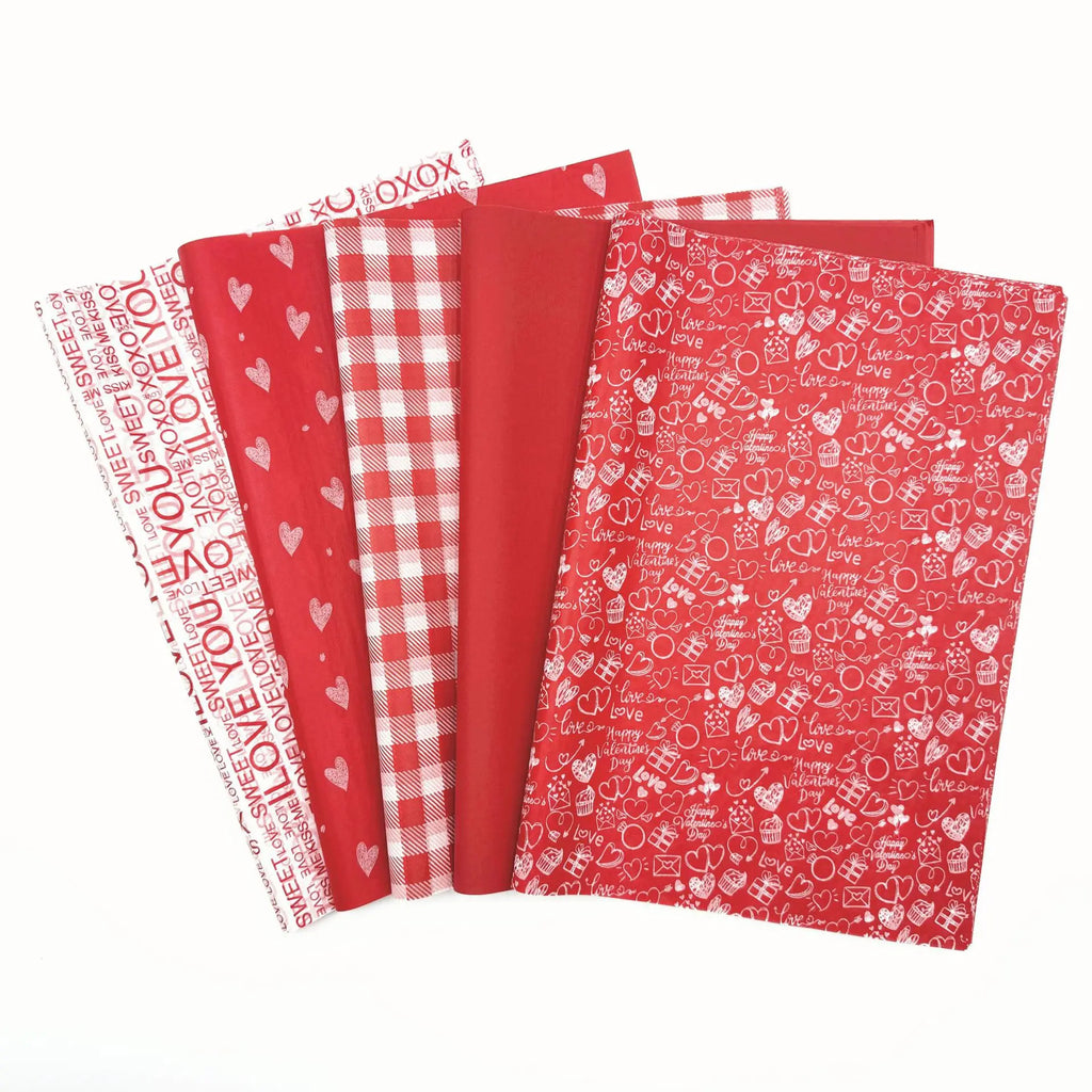 30Pcs Valentine's Day Red Parchment Paper Sheets | 5 Style Choices for Gift Wrapping & Party Decor