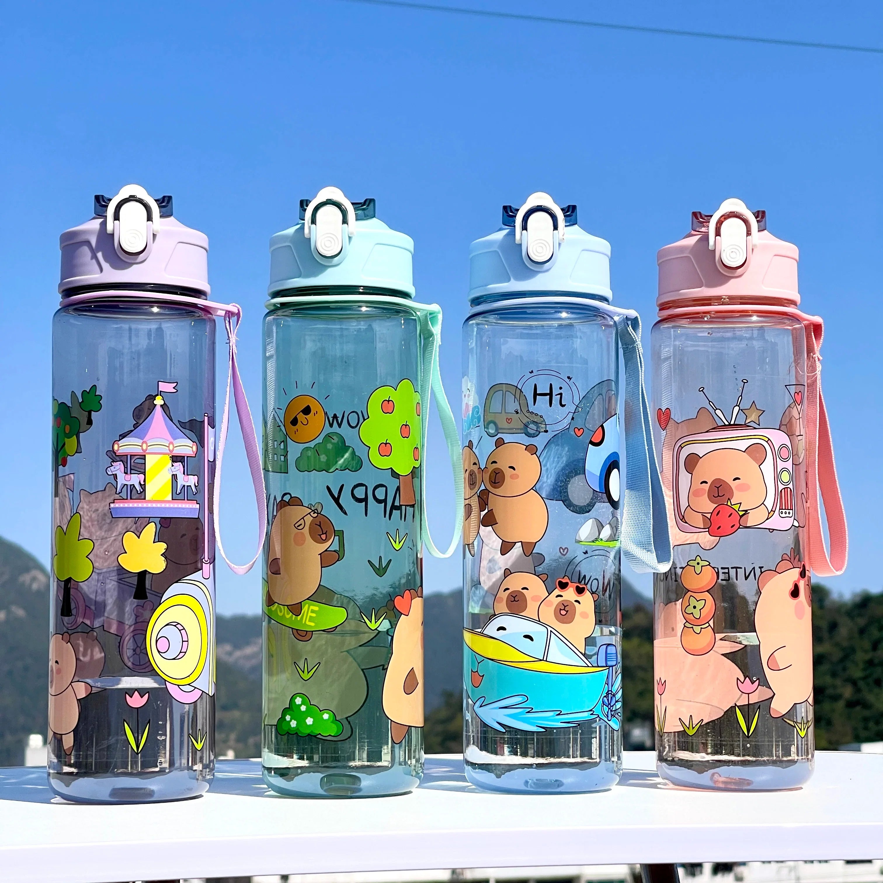 Kapibala Straw Cup | Large Capacity 800ml Sports Water Bottle