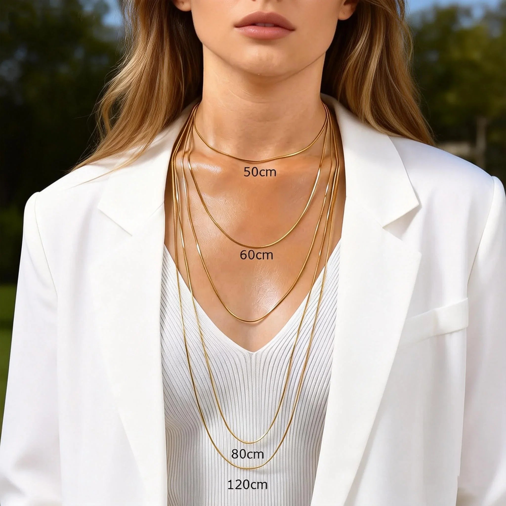 Stainless Steel Gold Square Snake Chain Necklace | Unisex Minimalist Jewelry
