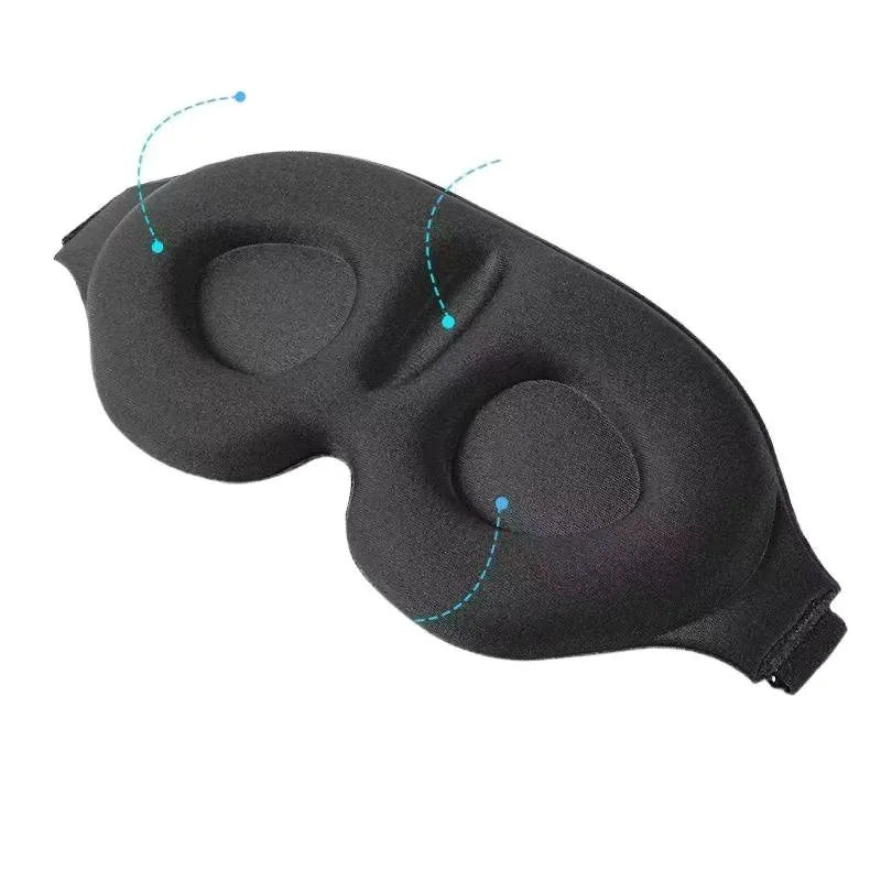3D Contoured Sleep Mask | Memory Foam Blackout Eye Shade for Deep Rest