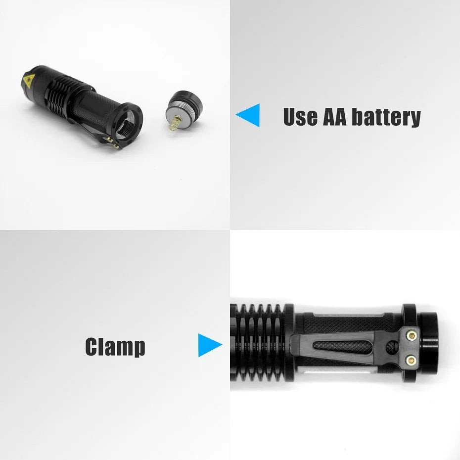 4 Modes Portable LED Flashlight | Zoomable Torch for Outdoor and Emergency Use