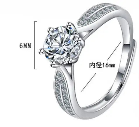 Real 3 Carat Moissanite Engagement Ring | Luxury Bridal Set Solitaire Wedding Promise Ring