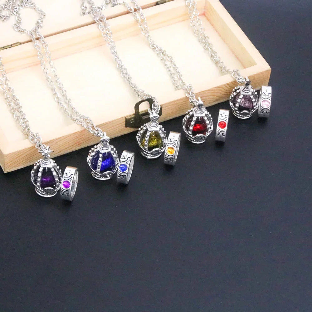 Madoka Magica Soul Gem Necklace Set | Kaname Madoka Mami Pendant Jewelry