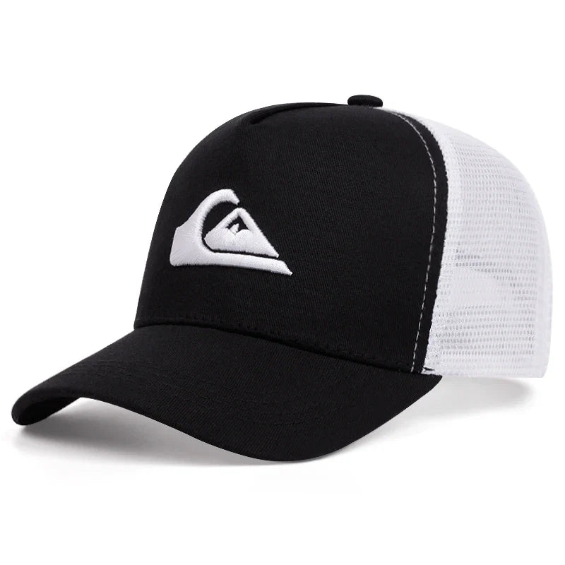 Triangle Surfing Embroidered Mesh Baseball Cap | Summer Breathable Hip Hop Trucker Hat