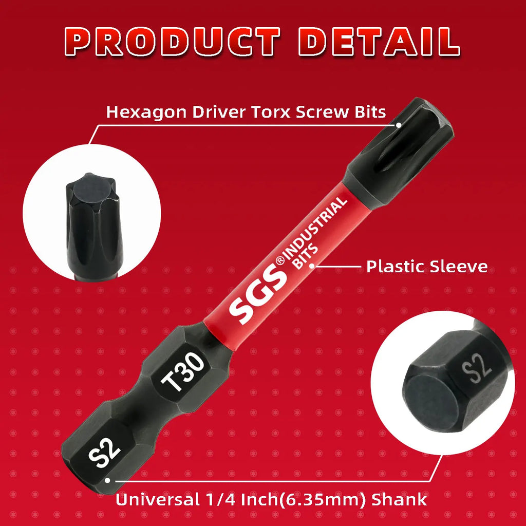10-Piece Magnetic Star-Shaped Bit Set | Professional S2 Alloy Steel Torx Screwdriver Bits for Impact Drills