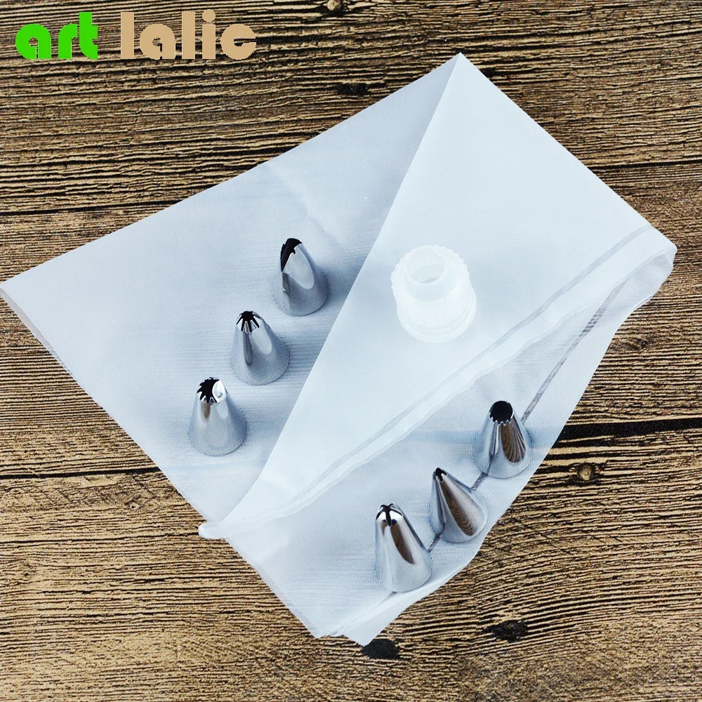 Silicone Piping Bag Set with 6 Nozzles | DIY Cake Decorating Kit