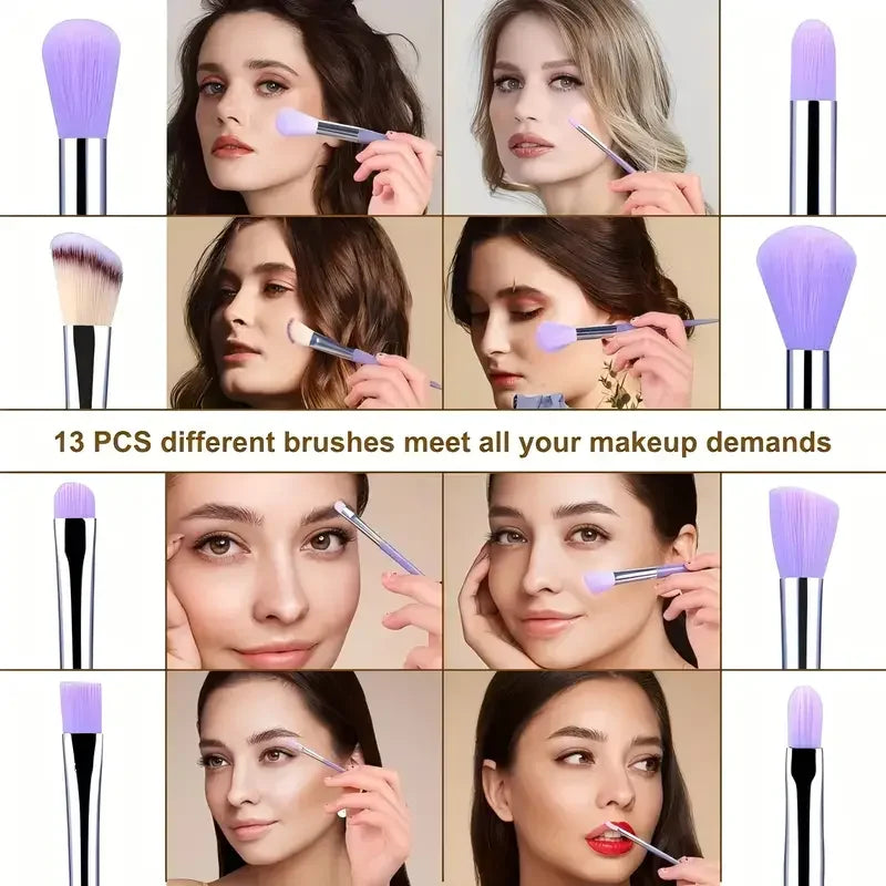 Professional 13-Piece Makeup Brush Set | Complete Cosmetic Tool Kit