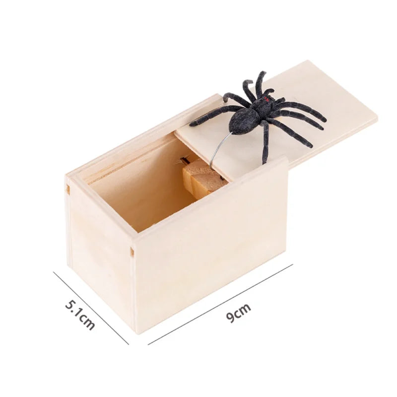 Trick Spider Funny Scare Box | Wooden Prank Toy for Office Gags