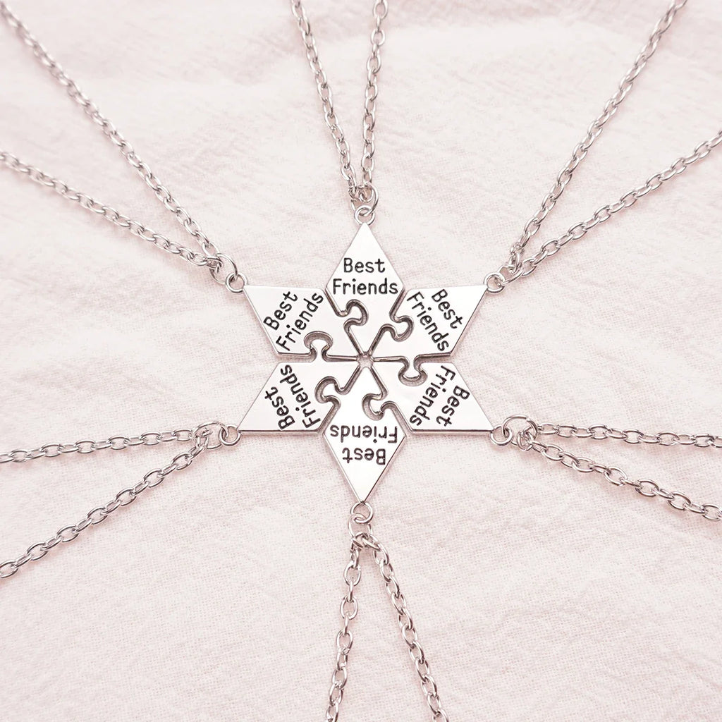 6 Pcs/Set Best Friend Pendant Necklace Set | Friendship Jewelry Gift