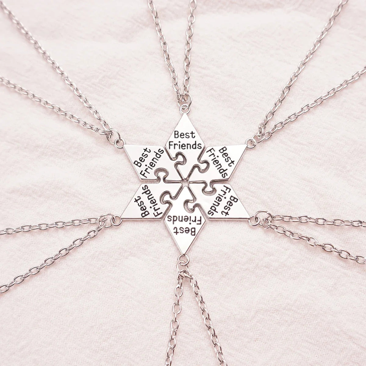 6 Pcs/Set Best Friend Pendant Necklace Set | Friendship Jewelry Gift