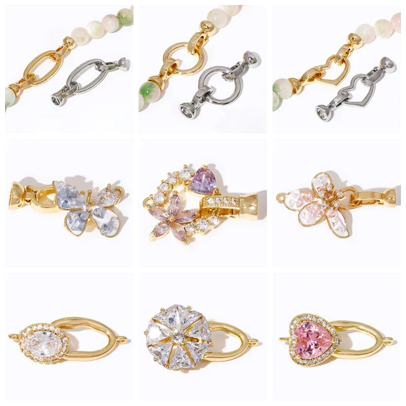 2/4/6Pcs Gold Color Round Jewelry Clasps | Locks For Bracelet Necklace Making Supplies