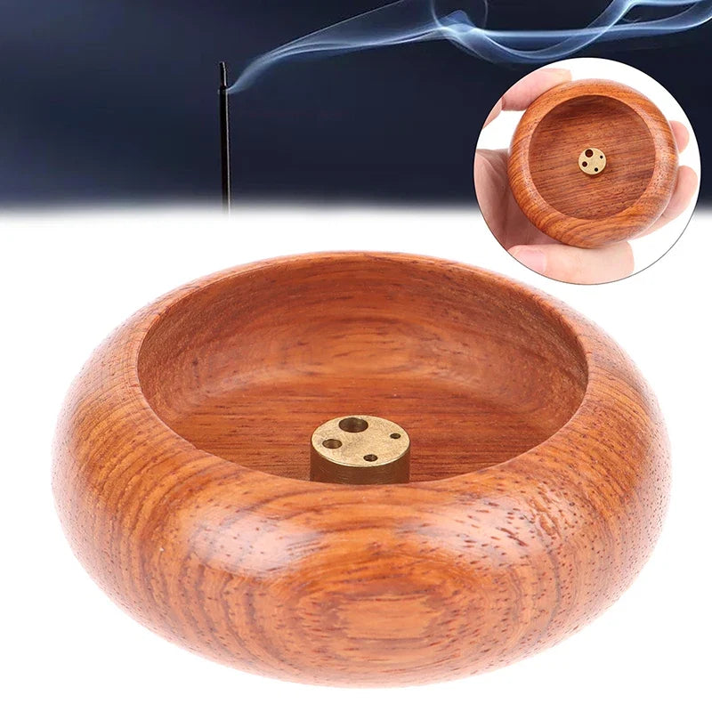 Rosewood Incense Burner Stick Holder | Bowl Shape Censer for Home Decor