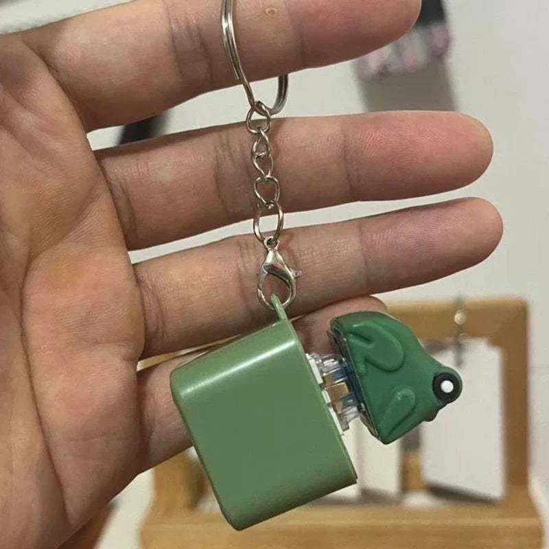 Funny Frog Duck Keychain | Rechargeable Clicker Sound Keyring with LED Light for Stress Relief