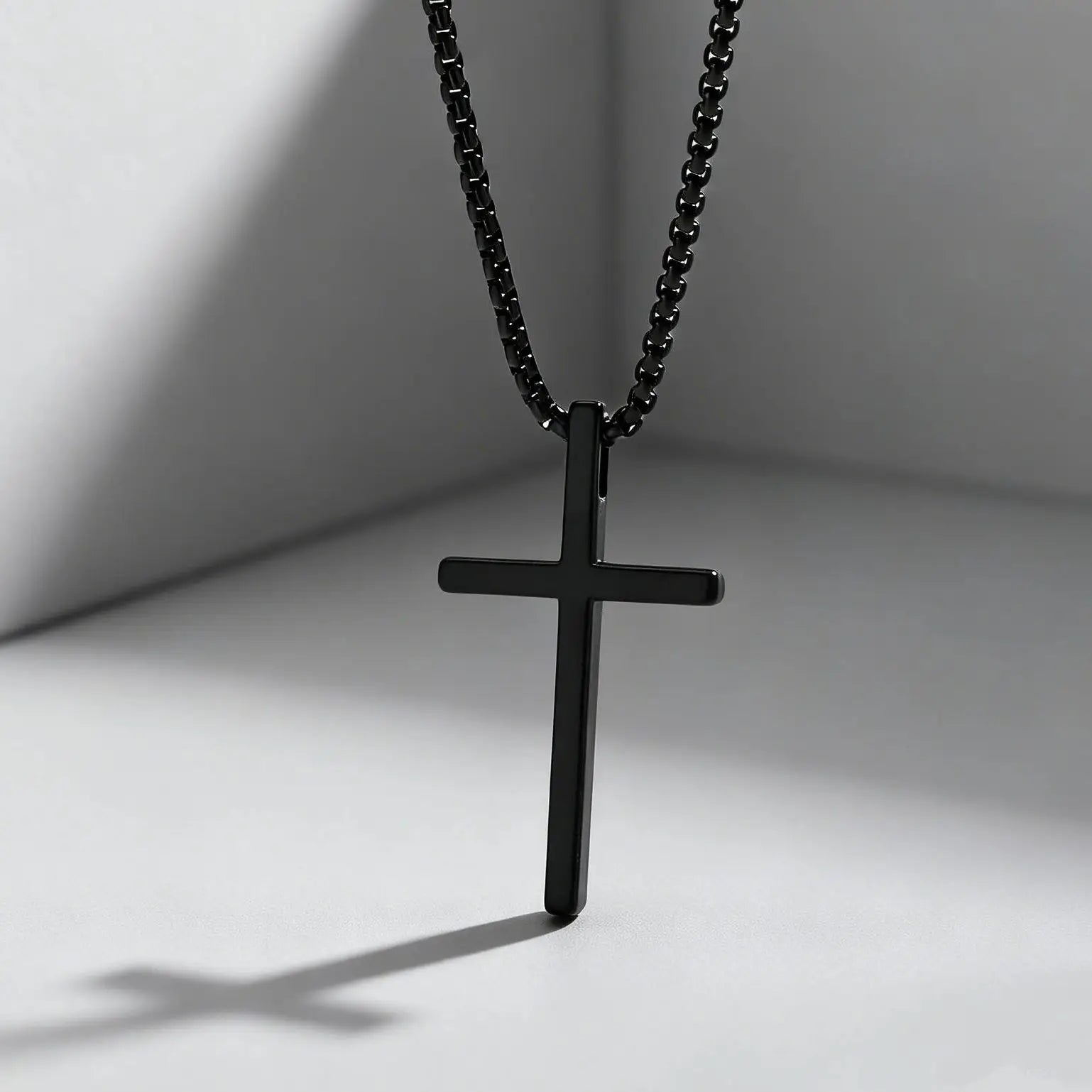 Fashionable Cross Pendant Necklace | Unisex Stainless Steel Box Chain