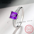 Princess Cut Moissanite Engagement Ring | 925 Sterling Silver Bridal Set